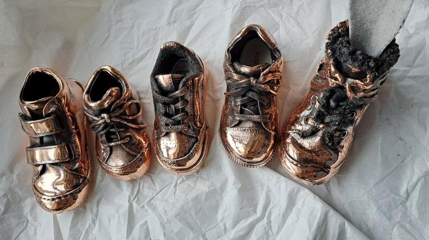 verkupfern Babyschuhe