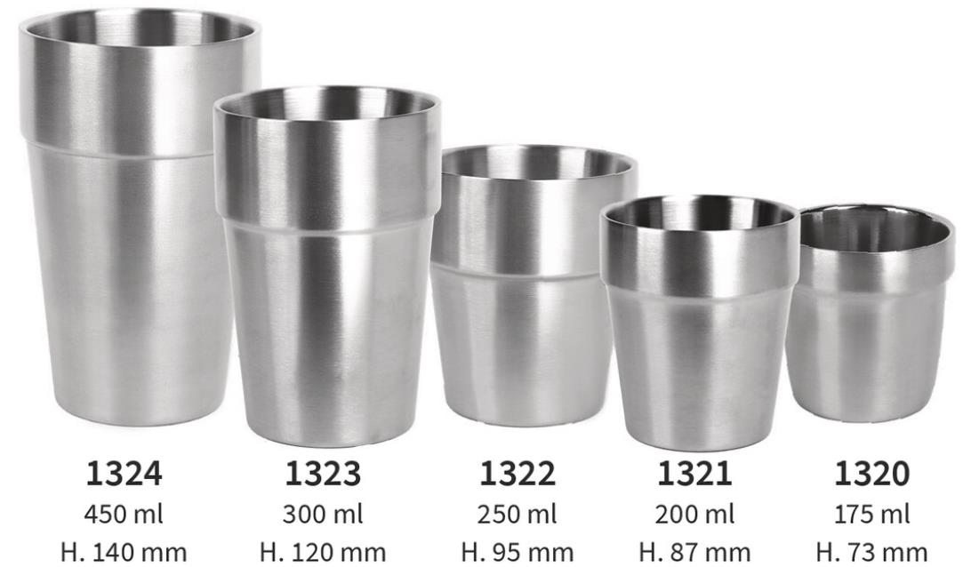 Edelstahlbecher Serie ST1324 bis ST1320