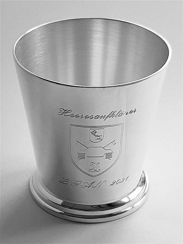 Wappen Bundeswehr versilberter Becher