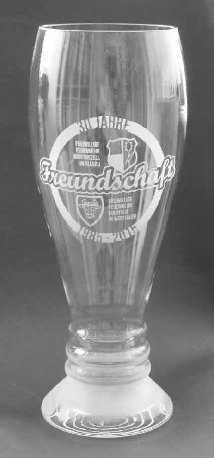 Weizenbierglas mit Logogravur.1