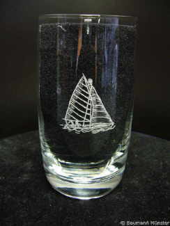 Glasgravur Schiff