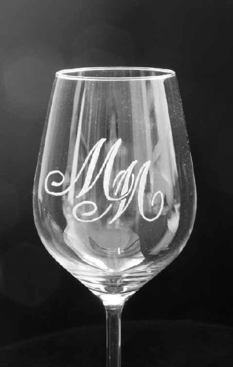 Glasgravur Monogramm