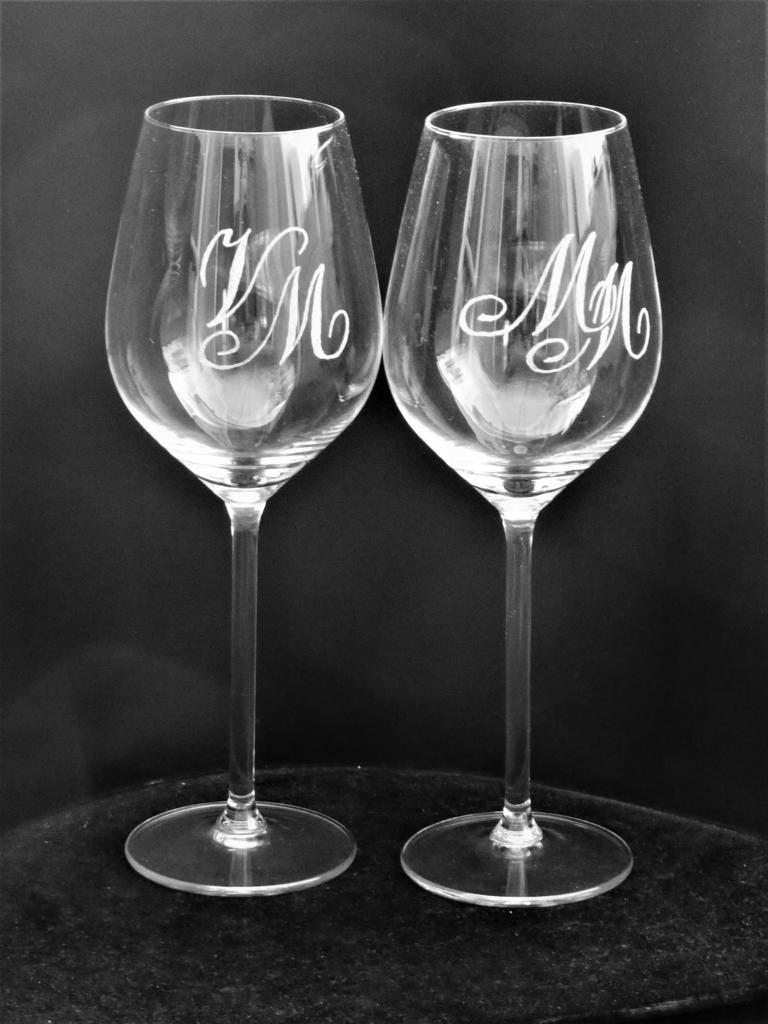 Weinglas mit Monogramm Glasgravur 3