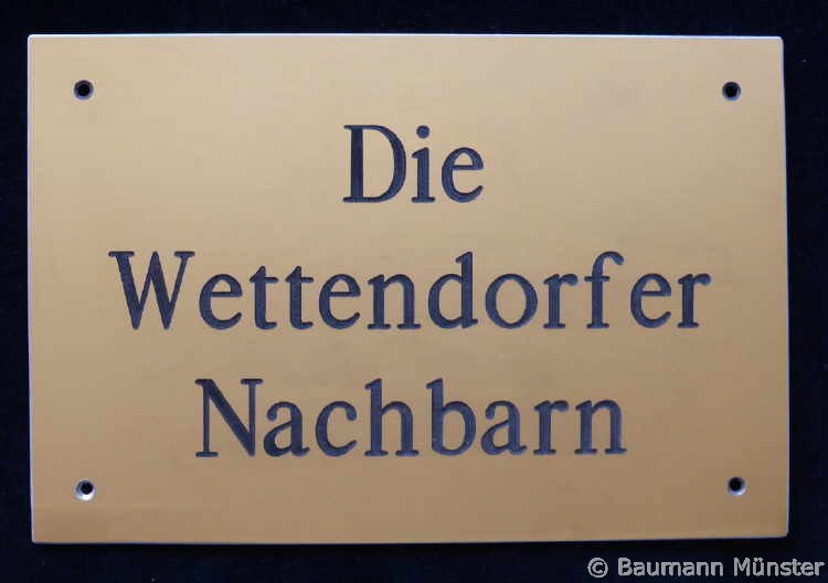 Aluminiumschild goldfarbig