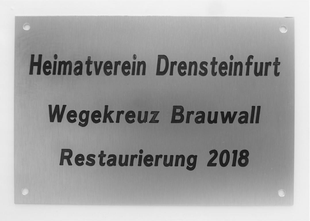 Aluminiumschild mit Text Gravur