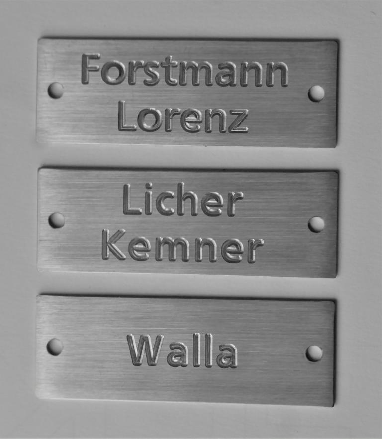 Edelstahlschild  Klingelschild