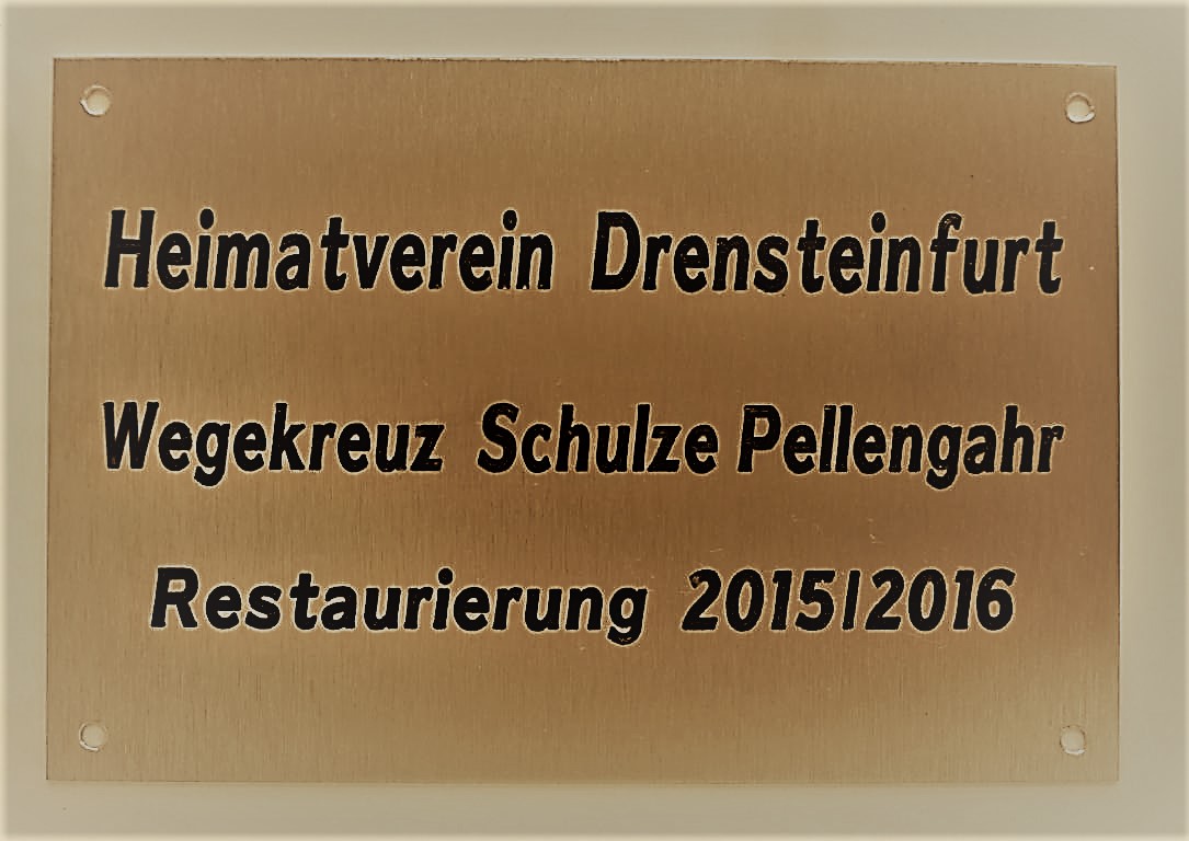 Messingschild mit Gravur Text