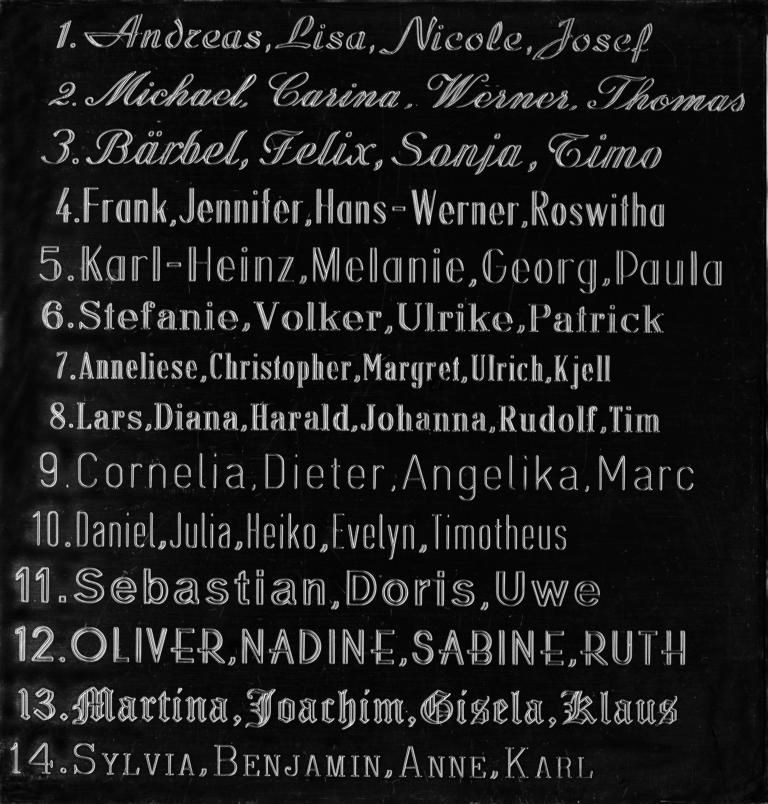 Schriftvorlage Gravurschriften 1a