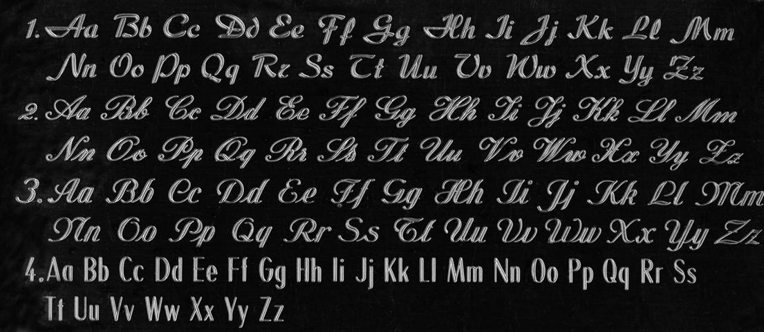 Schriftvorlage Gravurschriften 2a