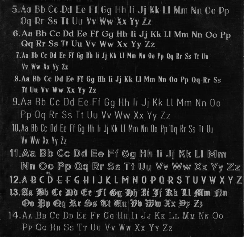 Schriftvorlage Gravurschriften 3a