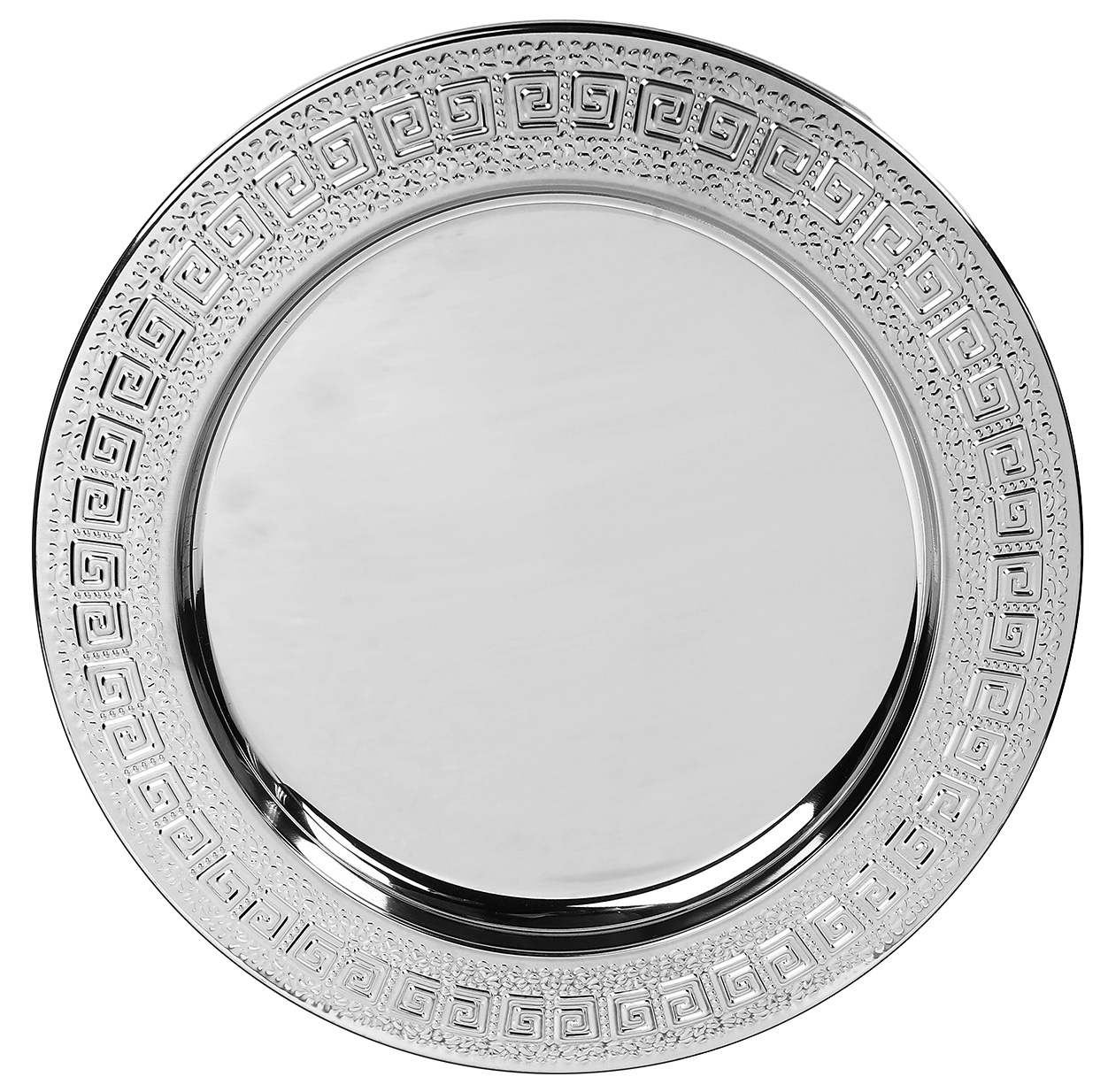 ST1308 Metallteller poliert silberfarbig