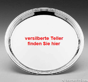 versilberter Teller mit Gravur 10
