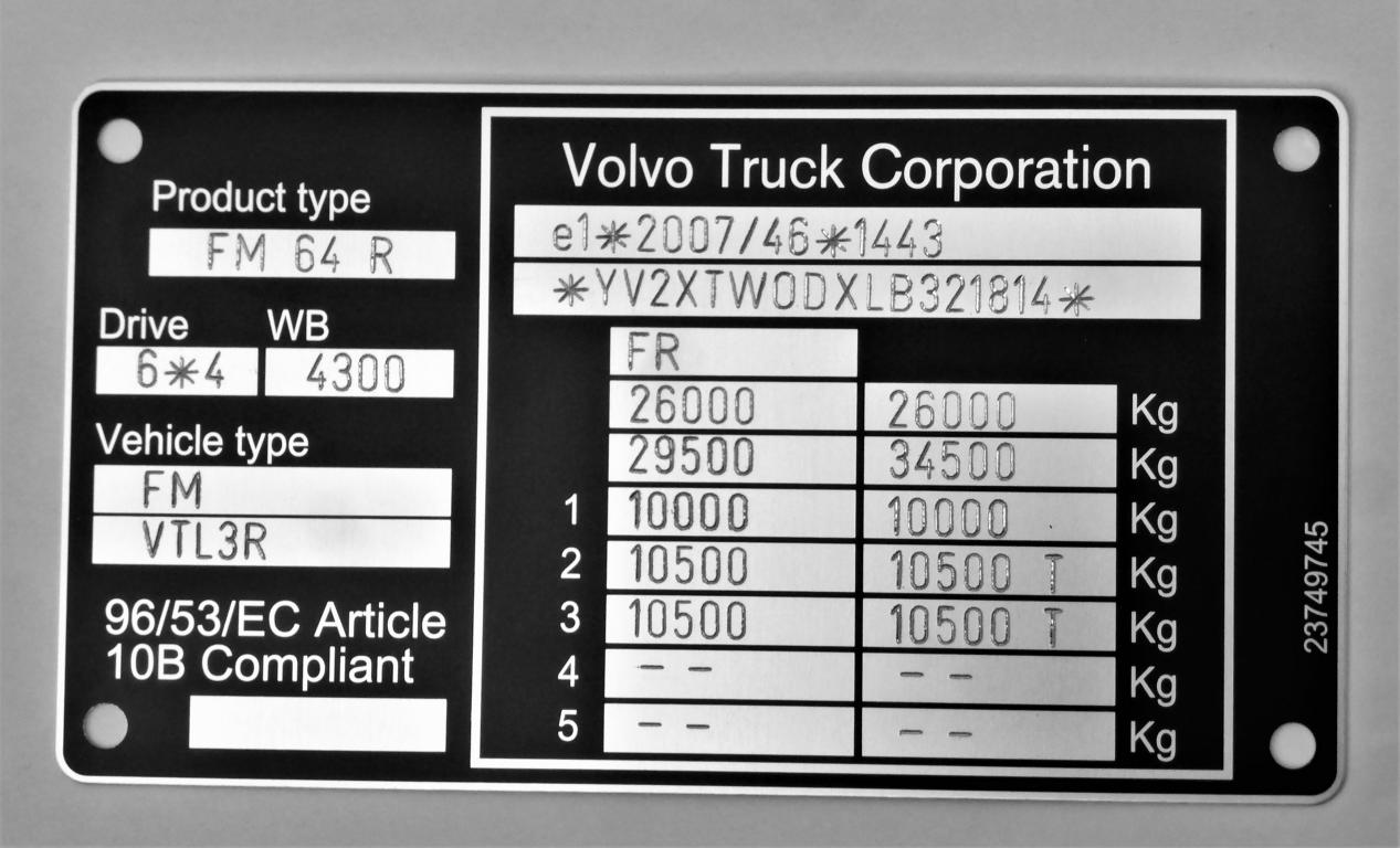 Typenschild mit Beschriftung  Gravur