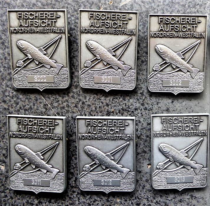 Fischereiaufsicht Plakette Gravur Nummerierung