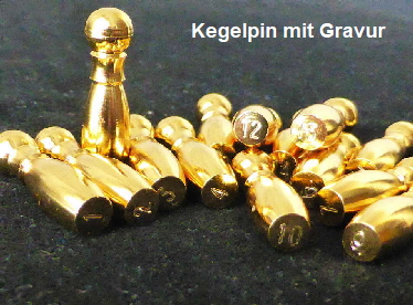 Kegelpin mit Gravur