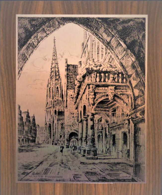 Münster Prinzipalmarkt Alu kupferfarbig Bild