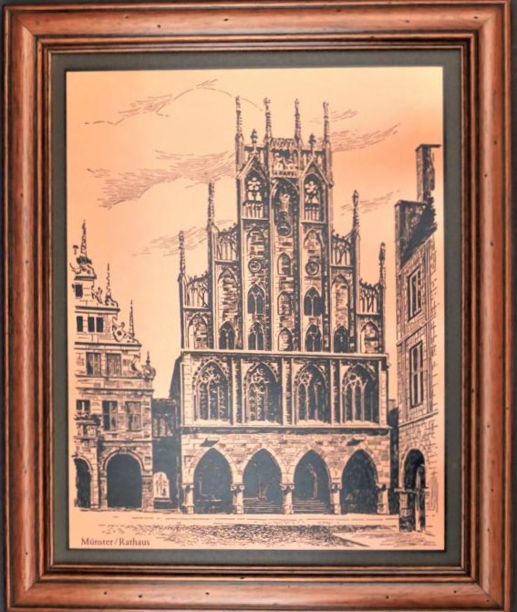 Münster Rathaus Antiklookrahmen Bild