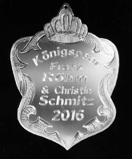 Königsschild mit Textgravur echt Silber Königsschild mit Textgravur echt Silber