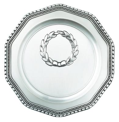 ST1219 Zinnteller m. Kranz  23 cm